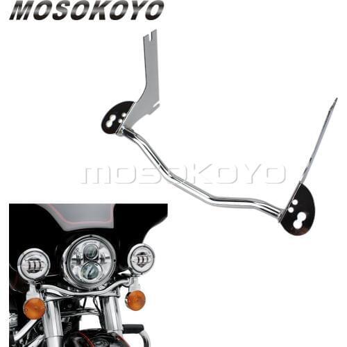 Spotlight Bracket Chrome Auxiliary Lamp Holder 68712-94A Fog Light Mounting Bracket Bar for Harley Road King 1994-2003