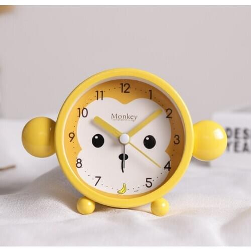 Cartoon Mini Creative Nordic Metal Alarm Clock Silent Stylish Modern Snooze Alarm Clock Cute Childrens Room Decoration MM60NZ