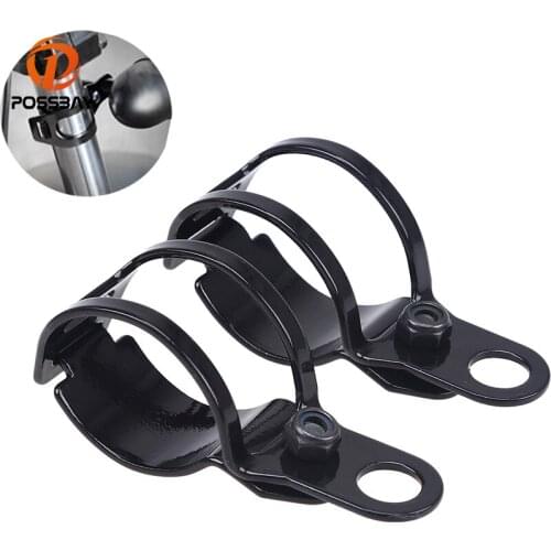 POSSBAY Motorcycle Front Rear Turn Signal Motorbike Relocater for Old School Cafe Racer Cuatom Moto Black Holder Shock Bracket