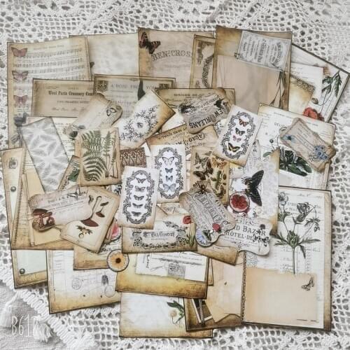Vintage Mixed Material Pack 02 DIY scrapbooking junk journal base collage diary happy plan gift wrapping decoration material