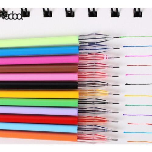 VODOOL 12pcs/Set Diamond Head Refills Pencil Supplies Candy Color Roller Ball Gel Pen Refill Student Writing Painting Supplies