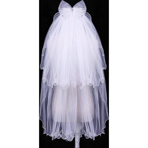 GBCNYIER Cheap Lace short veil bridal wedding veil wedding wedding accessories 2 layer H