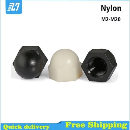 Nylon Acorn Cap Nut Metric Thread Plastic For Screw Bolt Black White M3 M4 M5 M6 M8 M10 M12 M14 M16 M18 M20