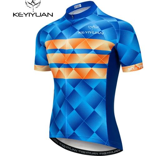 2021 Keyiyuan NEW Blue Short Sleeve Cycling Jersey Pro Team For Summer Clothing Bicycle Wear Shirts Camiseta Ciclismo Masculi