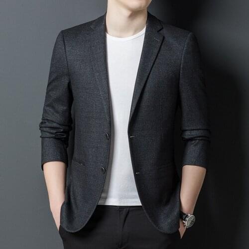 2021 autumn and winter new plaid casual suit mens business stretch non-iron small suit single western jacket