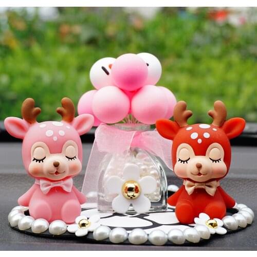New cute deer car decoration car perfume seat car air freshener aroma diffuser center console auto parts for girlfriend gifts