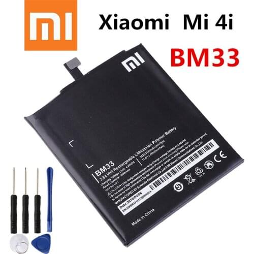 Xiao mi 100% Orginal BM33 3120mAh Battery For Xiaomi 4i Mi 4i Mi4i M4i BM33 High Quality Phone Replacement Batteries