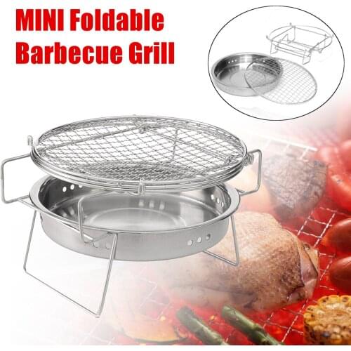 Outdoor Mini BBQ Grill Stainless Steel BBQ Grill Folding BBQ Grill Barbecue Accessories Portable BBQ Cooking Tools For Camping