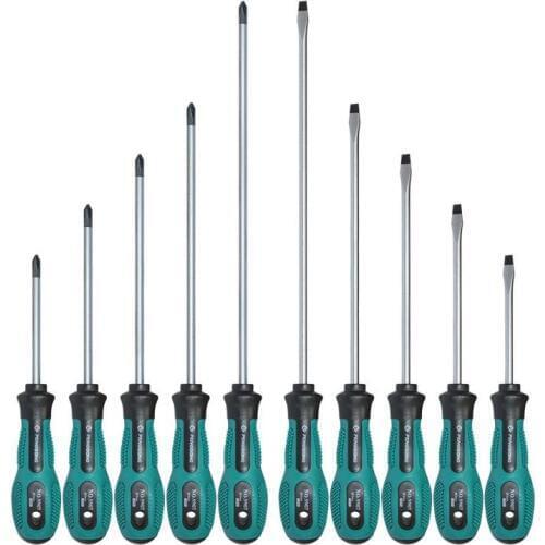 10pcs Multi-function PP Handle Security Insulated Screwdrivers Electrician Screw Driver Maintenance Repairing Hand Tools 75-200m