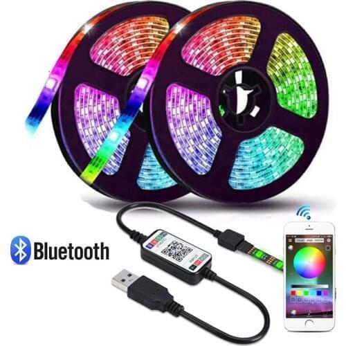 DC 5V USB 5050 RGB LED Strip Mini Bluetooth Control TV Background Lighting 30leds/m Flexible Ribbon Tape Light Strip