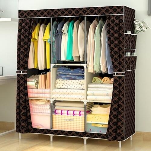 Simple Wardrobe Fabric Special Cloth Wardrobe Assembly Steel Pipe Reinforced Steel Frame Simple Modern Storage Cabinet