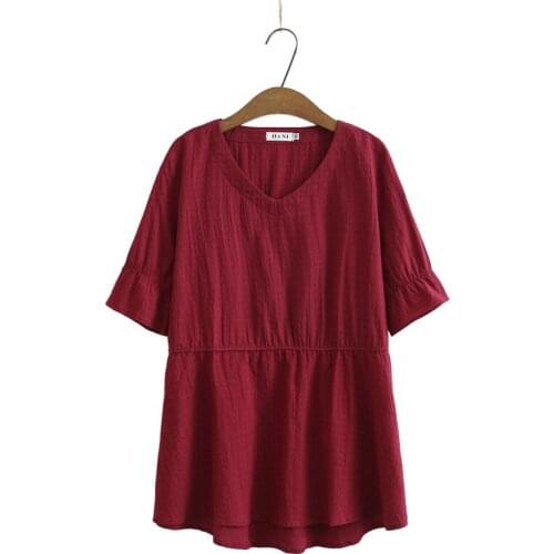 Plus Size XL-4XL Womens Full Cotton Summer Tshirts Oversized Simple Tops Oversized Tee