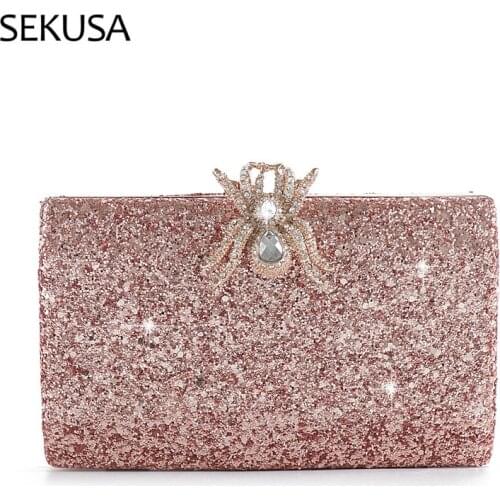 Sequined Luxury New Design Women Day Clutch Diamonds Small Evening Bags With Wedding Bridal Party Purse