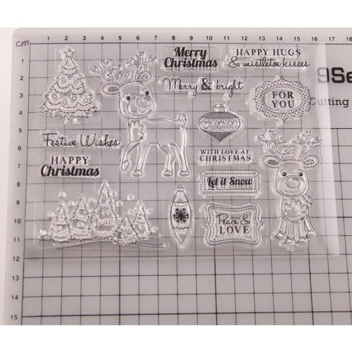 Reunion Christmas Fawn Clear Stamps DIY Scrapbooking Craft Supplies Silicon Seal Custom Card Photo Album Ink Pad Stamping