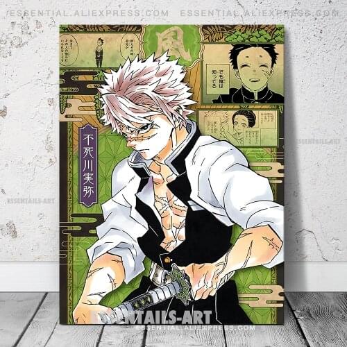 Sanemi Shinazugawa Kimetsu no Yaiba Anime Decoration Prints Canvas Wall Art Painting Poster Home Decor Living Room Pictures