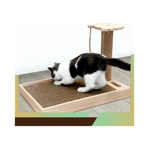 Large Cat Scratch Board Corrugated Paper Claw Sharpener Cat Scratch Post Pet Cat Nest Solid Wood Cat Climbing Frame