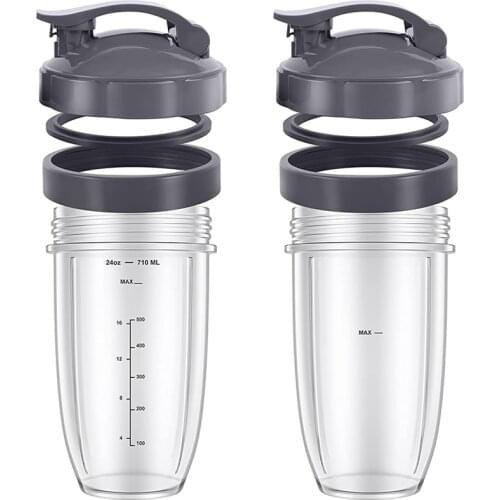 Replacement Parts 24 Oz Cups & Comfort Lip Rings & Sealing Gaskets Compatible for NutriBullet 600W Pro 900W Blenders