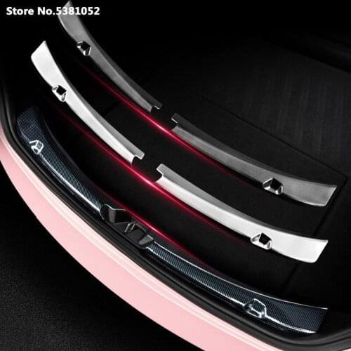 Rear Bumper Foot Plate Protector For Tesla Model 3 2021 Accessories Door Sill Scuff Sticker Stainless Steel Threshold Cover