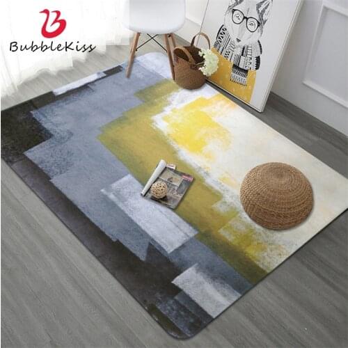 Bubble Kiss Yellow Abstract Art Pattern Carpet Modern Design Living Room Carpet Anti-Wrinkle Carpet for Bedroom Hot Sale Rug