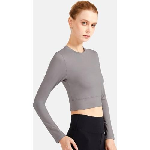 Black Pink Gray Purplr Long Sleeve Shirts for Women 2021 New Arrival Round Neck Sexy Running Training Cycling Dance Top Clothes