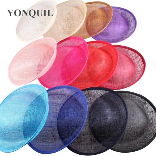 12 Colors 10"/25CM Big Sinamay Fascinator Base Party Church Hat Fascinator Base DIY Hair Accessories Wedding Millinery 12Pcs/Lot