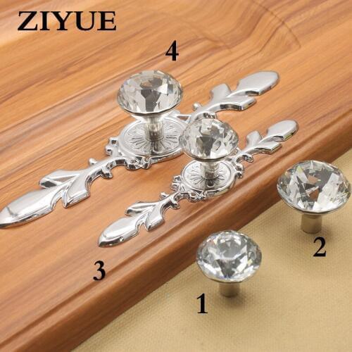 2 PCS/LOT Free ShippingSliver Glass Diamond Crystal Shoebox Cabinet Closet Knobs Home Door Drawer Wardrobe Pull Handles