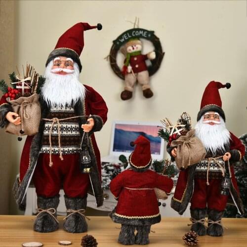 2021 Christmas Rose Red Robe Santa Claus Doll Ornaments Christmas Gifts Holiday Decorations