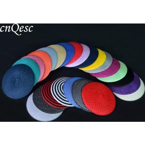 24 colors, 14cm Round PP straw base Disc Saucer Fascinator Base for sinamay fascinator hair accessory church wedding derby