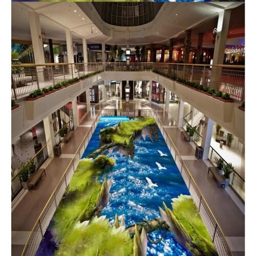 Blue sky Photo floor wallpaper 3d stereoscopic Waterproof floor mural painting PVC waterproof floor3d floor stickers