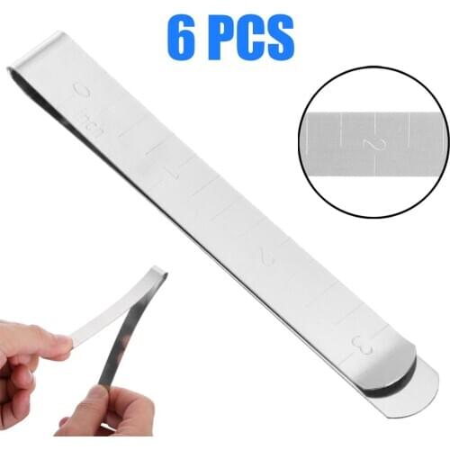 6pcs Metal Sewing Crimping Clip Stainless Steel Hemming Clips with Built-in Ruler for Sewing Stitching Holding Measurement Ruler
