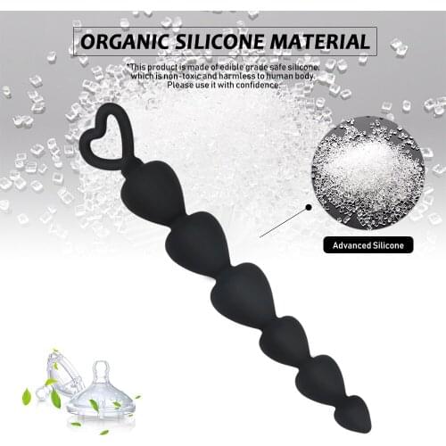 Sex Toys For Women Adult Butt Fast Orgams Anal Plug Powerful Heart-Shaped Silica Gel Beads Produtos Eroticos Backyard Brinquedo