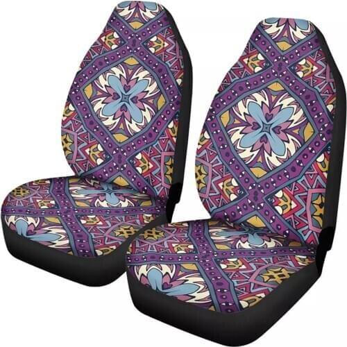 Ethnic Tribal Patterns Universal Print Car Seat Cover Auto SUV Driver Seat Protector Cover Star Polyester Seat Case for Vehicle