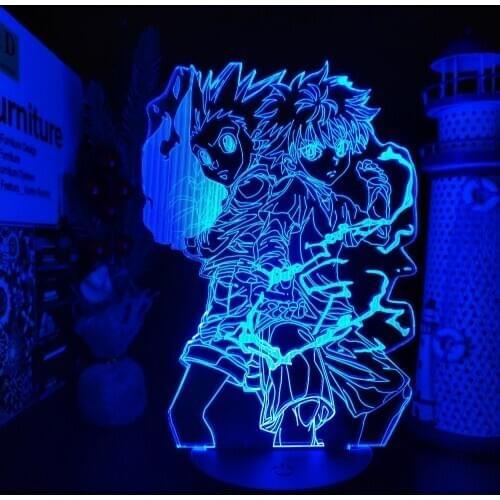 Hunter X Hunter Gon and Killua Figure 3d Lamp Nightlight Model Toys Anime Hunter X Hunter Figurine Collection Led Toy
