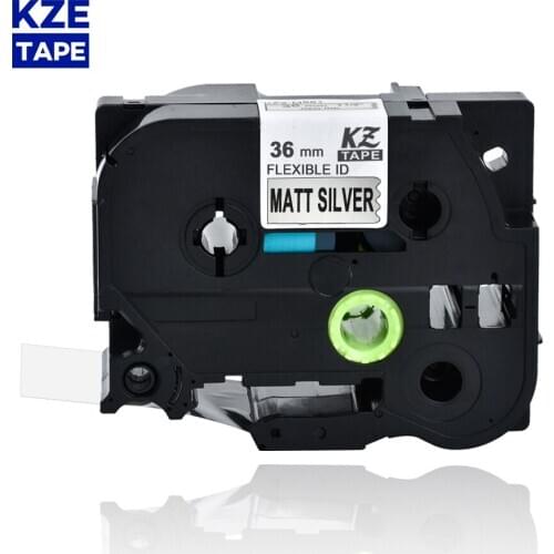 36mm Tze-FXM961 Black on Matt Silver Laminated Label Tape Flexible Cable Label Tapes TzeFXM961 Tze FXM961 tze FXM961 for P-touch