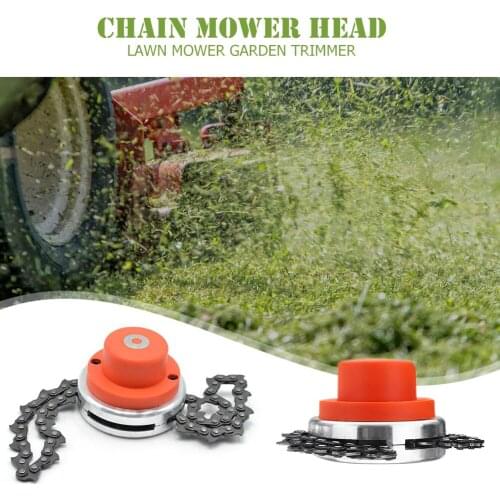 Lawn Mower Chain Trimmer Head Aluminum Alloy Chain Brushcutter for Garden Grass Brush Cutter Weeding Machine Spare Parts