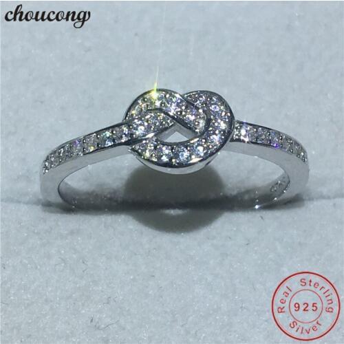 Choucong infinity Jewelry 100% Real Soild 925 sterling Silver ring 5A Zircon Engagement Wedding Band Rings For Women men Bijoux
