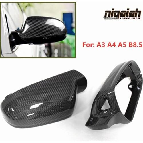 Pair A3 A5 B8.5 Carbon Fiber Rearview Mirror Covers Caps For Audi A3 2010-2013 A5 S5 2010-2016 RS3 2012 RS4 RS5 Original Replace