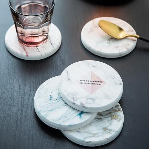 Wholesale marbled diatomite absorbent coaster Tooth cup Soap pad Basin Coaster Quick dry Non-slip Placemat custom made LOGO