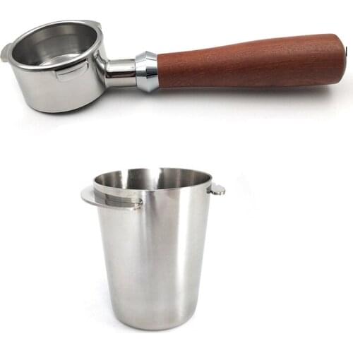 Coffee Bottomless Portafilter,Dosing Cup Coffee Sniffing Mug Filter Basket Coffee Tools Espresso Machine Accessory