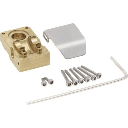 Brass Diff Cover Counterweight Cover with Guard Plate for 1/24 Axial SCX24 90081 RC Car Accessories