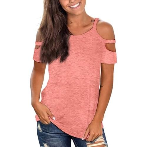 Dropship Summer Casual Hollow Out Solid Color Casual Loose Round Neck Short-sleeved Tops RTFGH1
