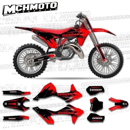 MCHMFG for Custom Team Graphics Backgrounds Decals Stickers Kit For GASGAS EC MC 2021 2022 2023 Decals Stickers