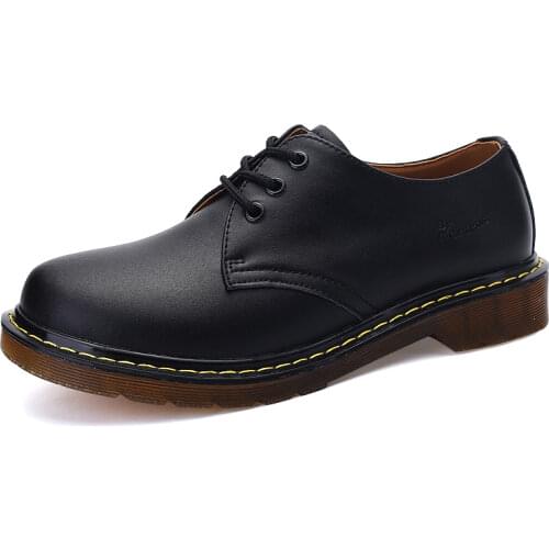 Summer breathable formal casual big head leather shoes mens English Korean fashion low top Martin shoes big size