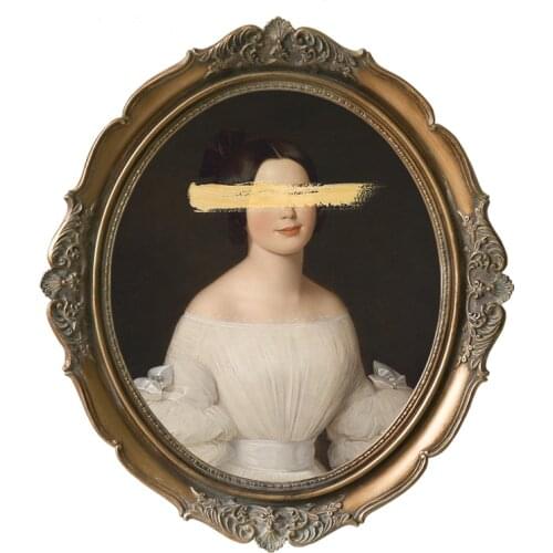 Wall art decor Byzantine style retro round frame girl portrait decorative painting