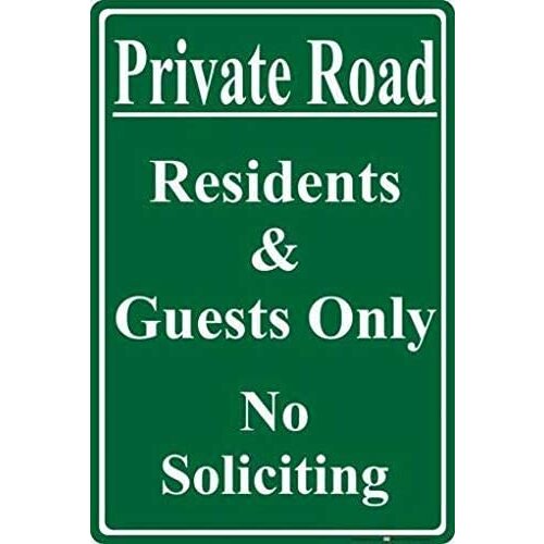 Joycenie Tin Sign New Aluminum Metal Sign Private Road Residents Guests Only Safety 20x30 Inch