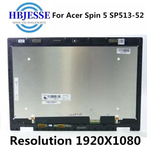 Original 13.3 INCH LCD Screen Display Touch Glass Digitizer Assembly For Acer Spin 5 SP513-52 1920*1080 FHD 30pins