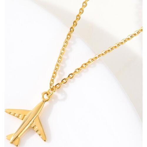 Personalised Jet Aeroplane Pendants Necklaces Women Men Fashion Gift Stainless Steel Aircraft Necklace Travel Gift Plane Jewelry
