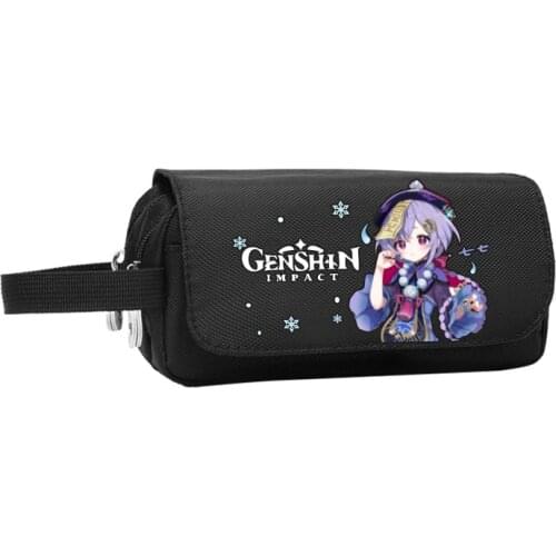 Genshin Impact Venti Diluc Klee Keqing Cosplay Pen Bag Stationery Fashion Student School High Capacity Pencil Case Storage Gifts