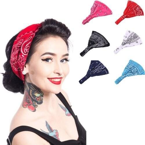 Women Yoga Head Wrap headband Turban Cap Print Cotton Hairband Retro Running Fitness Fashion