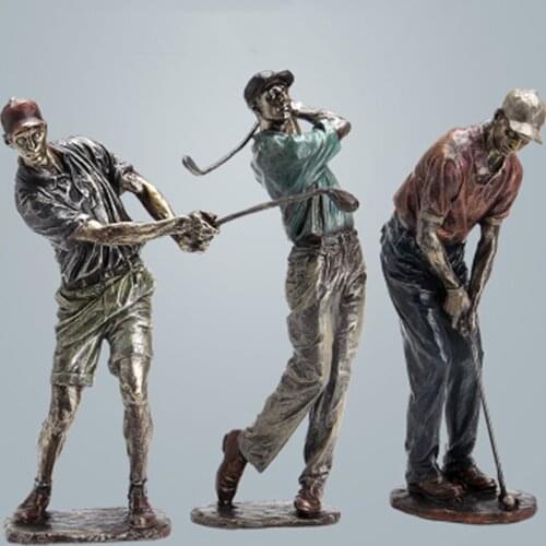 Retro Golf Statue Resin Vintage Golfer Figurines Home Office Living Room Decoration Souvnir Sport home decor room decor